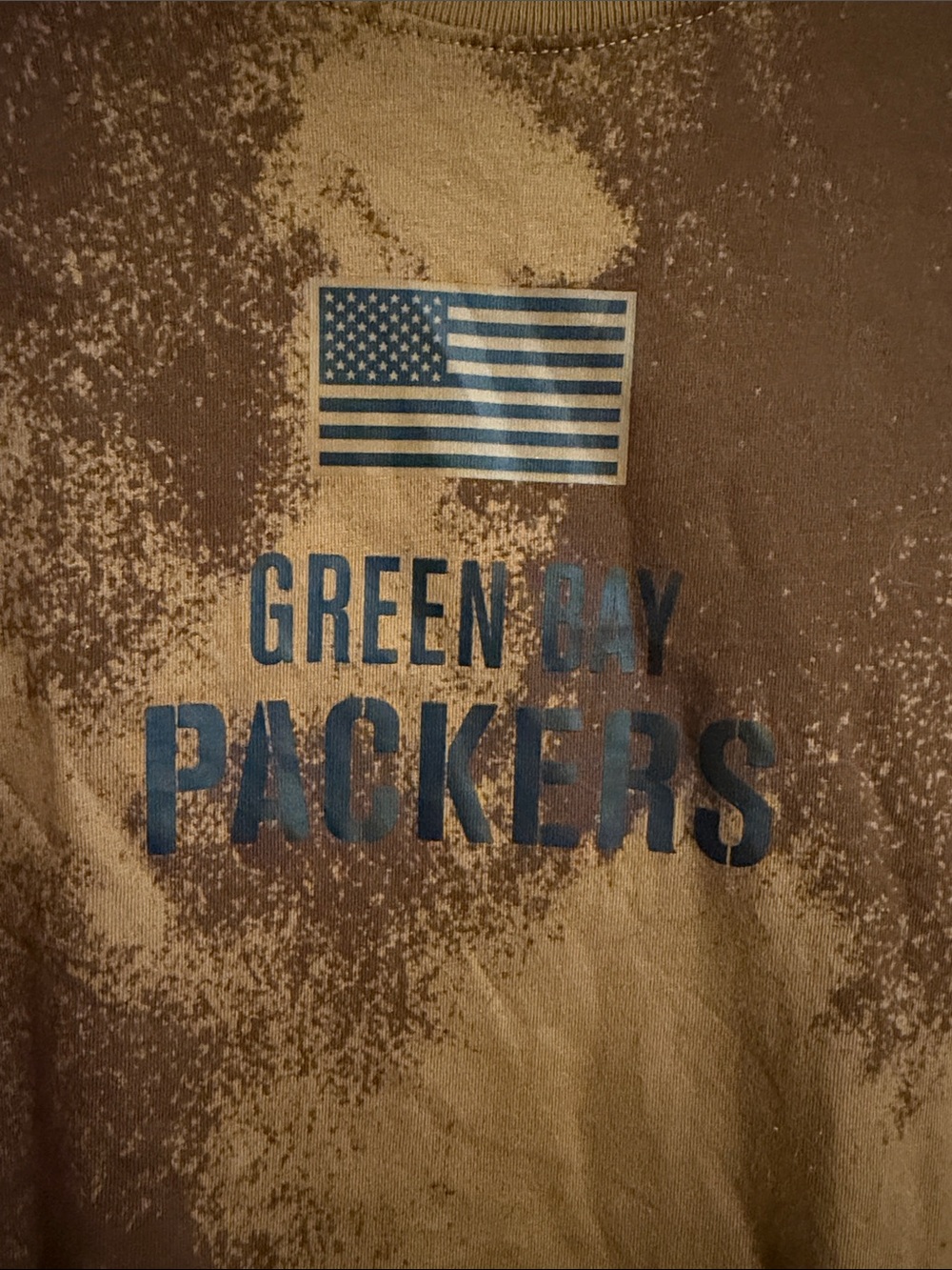 Green Bay Packers Salute to troops woman’s large long sleeve brown tyedye - Picture 2 of 6